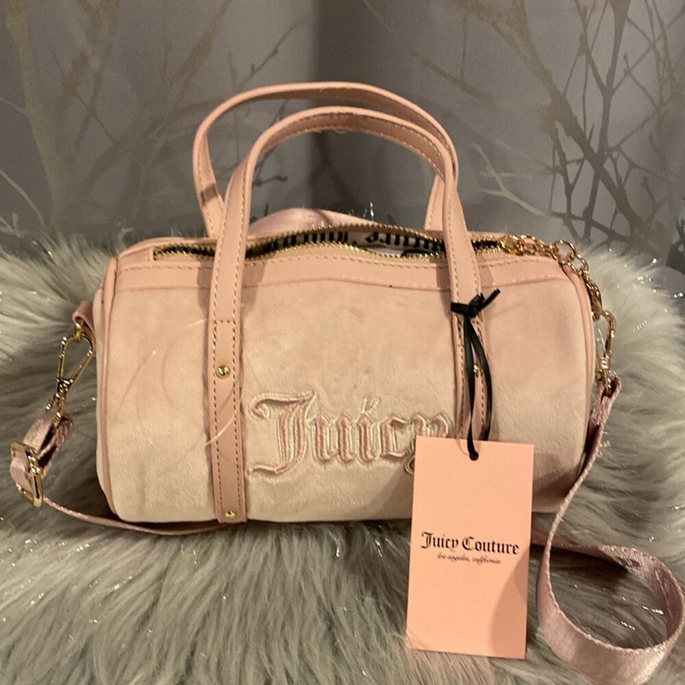 BNWT JUICY COUTURE Queen of Everything Mini Barrel Crossbody Bag in Dusty Blush